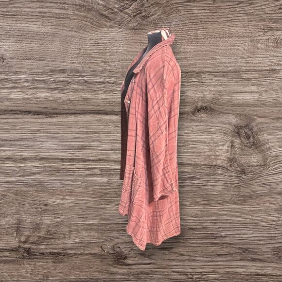 The Nu Vintage Plaid Upcycle Flower Duster Chic Western Top Size Medium - Picture 2 of 7